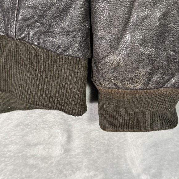 Vintage A2 Flight Leather Jacket Mens L Bomber US Army Air Force Brown - Picture 12 of 13